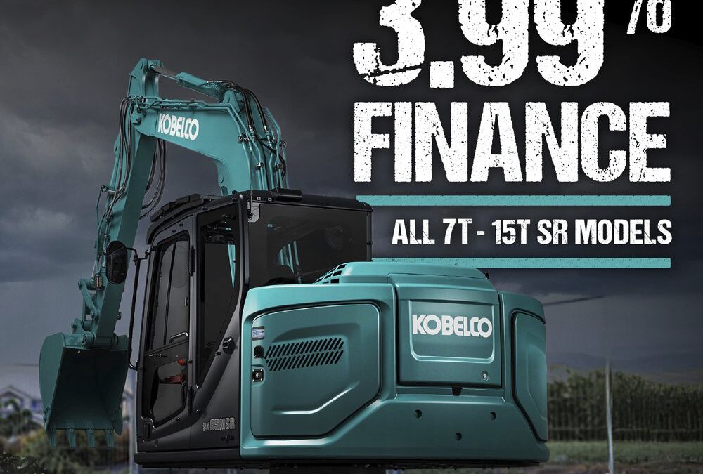 Kobelco 3.99% finance on all 7T to 15T SR models